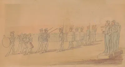 Chicken thieves being disciplined by General Alexander McDowell McCook, Camp Nevin, Kentucky, November 1861 by Адольф…