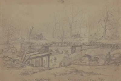 Creek near Columbia, Tennessee, March 20, 1862 by Адольф Мецнер, 1862 — digital art print download
