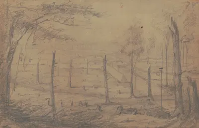 Fortifications at Corinth, Mississippi, June 1862 by Адольф Мецнер, 1862 — digital art print download