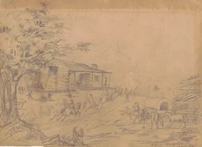 Mississippi state line near Corinth, April 1862 by Адольф Мецнер, 1862 — digital art print download