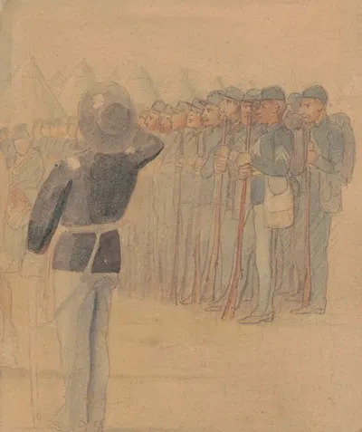 Troops of the 32nd Regiment, Indiana Volunteers by Адольф Мецнер, 1861-1865 — digital art print download