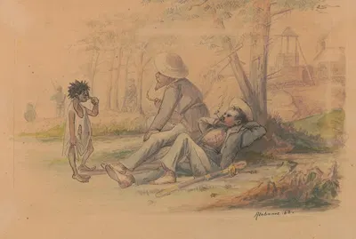 Young lady's call on outpost, Alabama by Адольф Мецнер, 1862 — digital art print download