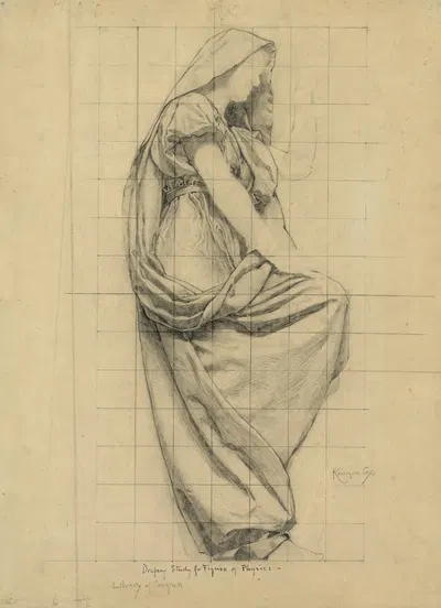 Drapery study for figure of Physics by Кеньон Кокс, 1896 — digital art print download