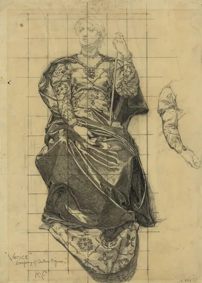 Venice – drapery of central figure by Кеньон Кокс, 1896 — digital art print download
