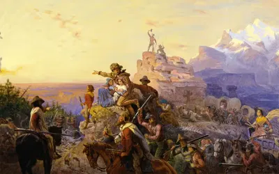 На Запад путь империи by Эмануэль Готлиб Лойце, 1861 — digital art print download