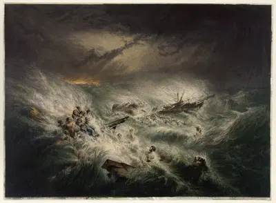 Кораблекрушение "Релианса" (12 ноября 1842 года) by Джордж Бакстер, 1843 — digital art print download