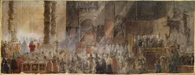 Густав III на рождественской мессе в 1783 году в соборе Святого Петра, Рим by Луи Жан Депре — digital art print download