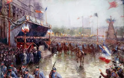 La Place De L'hôtel De Ville, Le 20 Octobre 1918. Manifestation En L'honneur De La Classe 1920 by Claude Charles…