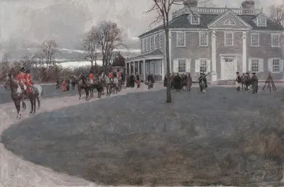 Прибытие леди Вашингтон в штаб, Кембридж, 1775 by Говард Пайл — digital art print download