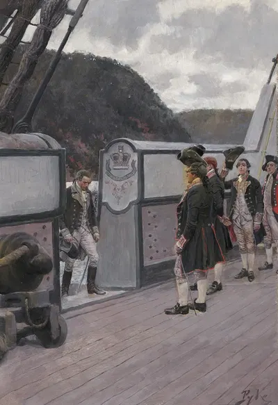 Побег Арнольда на британском военном шлюпе «Вултур by Говард Пайл — digital art print download