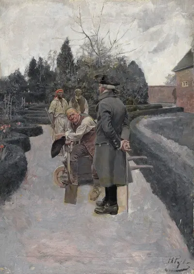 Вашингтон в саду в Маунт-Верноне by Говард Пайл, 1896 — digital art print download