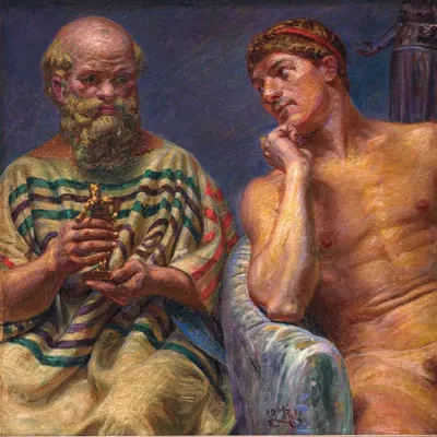 Сократ и Алкивиад by Кристиан Захртманн — digital art print download