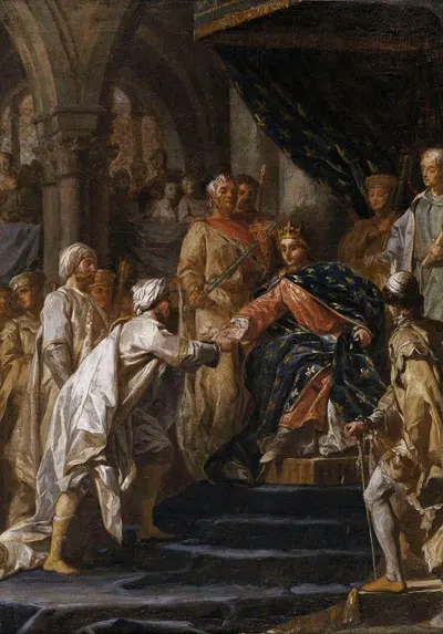 Святой Людовик принимает посланцев Старого с горы by Николя-Ги Брене, 1773 — digital art print download
