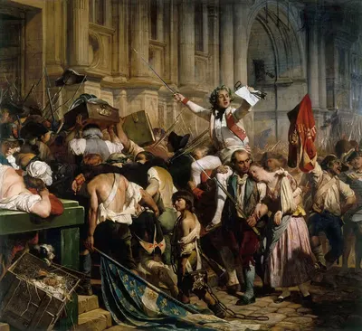 Победители Бастилии перед мэрией, 14 июля 1789 года by Поль Деларош, 1830-1838 — digital art print download
