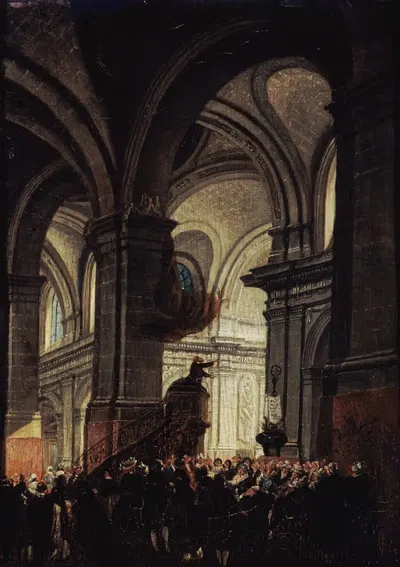 Проповедь капуцина в церкви Сен-Рош by Пьер-Антуан Демаки, 1780 — digital art print download