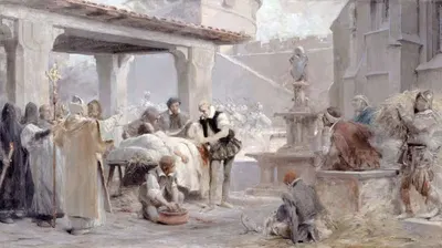 Esquisse Pour L'escalier De La Sorbonne: Ambroise Paré Au Siège De Metz by Théobald Chartran, 1888 — digital art print…