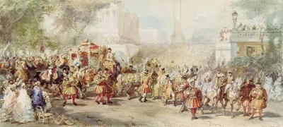 Лондон, торжественное открытие парламента by Эжен Лами, 1855 — digital art print download