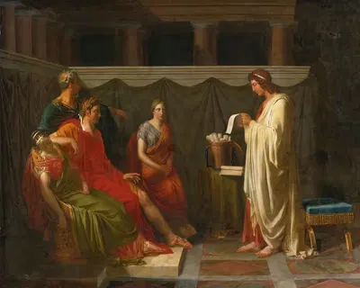 Виргиль читает свою Энеиду перед Августом by Жан-Бруно Гасси, 1817 — digital art print download