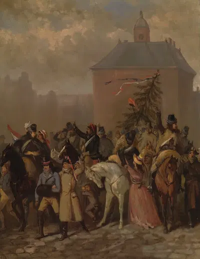 Прибытие французов, год 1795 by Иоганнес Хиндерикус Эгенбергер, 1837-1897 — digital art print download