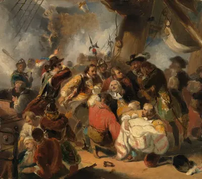 Михиэль де Рюйтер смертельно ранен в битве при Этне, 1676 год by Николас Пиенеман, 1859 – 1863 — digital art print download