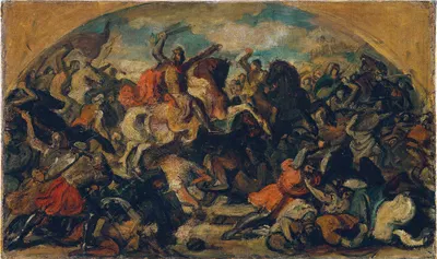 Friedrich II. der Streitbare (1219–1246) als Sieger über die Mongolen in der Schlacht an der Leitha bei Wiener Neustadt am…