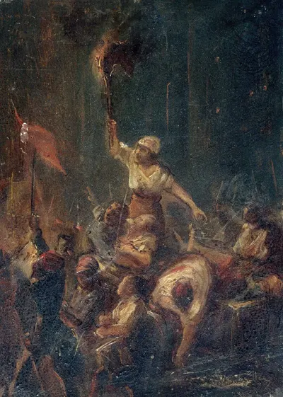 Эпизод ночи с 23 на 24 февраля 1848 года by Шарль Реймонд Шабрильяк, 1848 — digital art print download