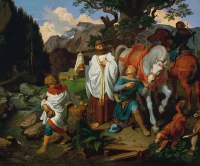 Рудольф Габсбург и священник by Иосиф фон Фюрих, 1870 — digital art print download