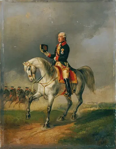Император Иосиф II на лошади by Людвиг Иоганн Пассини, 1850 — digital art print download