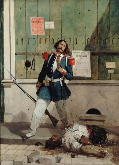 Раненый национальный гвардеец (эпизод революции 1848 года) by Альсид Жозеф Лоренц, 1858 — digital art print download
