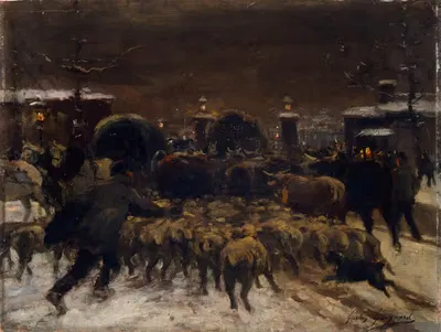 Вход скота в Париж by Александр Гастон Гиньяр, 1889 — digital art print download