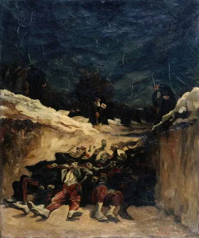 Зуавы, погибшие в траншее. Сцена войны 1870 года by Огюст Андре Лансон, 1870 — digital art print download