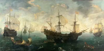 Испанская армада у английского побережья в 1588 году by Корнелис Клаэсз. ван Виринген — digital art print download