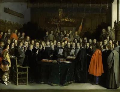 Ратификация мирного договора в Мюнстере by Жерар тер Борх, 1648 — digital art print download