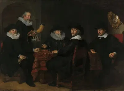 Четыре губернатора гражданской стражи аркебузиров, Амстердам, 1642 by Говерт Флинк, 1642 — digital art print download