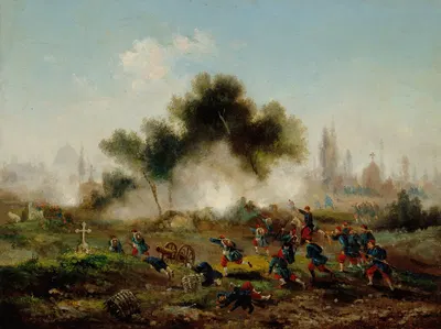 Нападение на кладбище регулярными войсками, май 1871 by Гюстав Буланже, 1871 — digital art print download