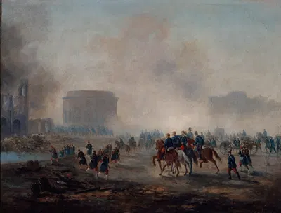 Ротонда в Виллетте, окруженная версальскими войсками by Гюстав Буланже, 1871 — digital art print download