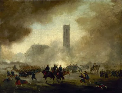 Башня Святого Жака, захваченная версальскими войсками by Гюстав Буланже, 1871 — digital art print download