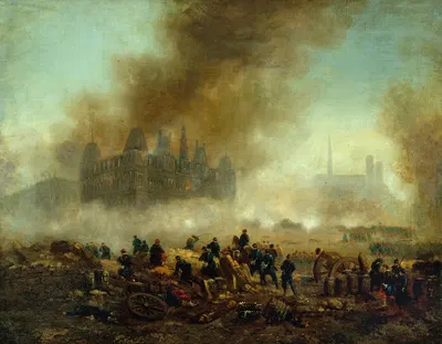 Сожженная ратуша, осажденная войсками Версаля by Гюстав Буланже, 1871 — digital art print download