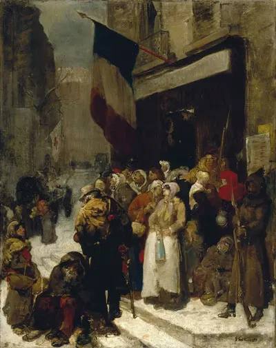 Муниципальная столовая на предместье Сен-Мартен во время осады Парижа (1871) by Гюстав-Акиль Гийомет, 1871 — digital art…