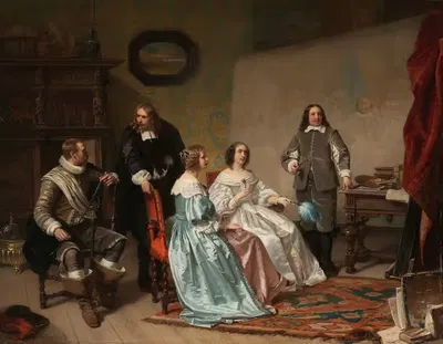 The Princess of Orange Visiting the Work-shop of Bartholomeus van der Helst by Hendrik Jacobus Scholten — digital art print…