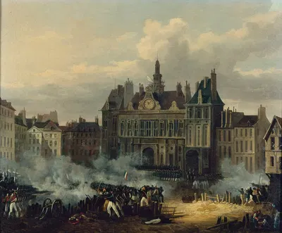 Assaut de l'hôtel de ville, le 28 juillet 1830 by Hippolyte Lecomte, 1830 — digital art print download