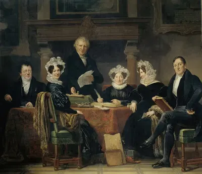 Регенты и регентессы приютов для прокаженных, Амстердам, 1834-35 by Ян Адам Крусеман, 1834 - 1835 — digital art print…