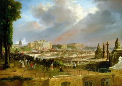 Proclamation de la République sur le portique de la Chambre des députés, le 4 mai 1848 by Jean-Jacques Champin, 1848 —…