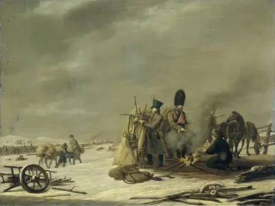 Bivouac at Molodechno, 3-4 December 1812; an episode from Napoleon's Retreat from Russia by Johannes Hari, 1812 - 1820 —…