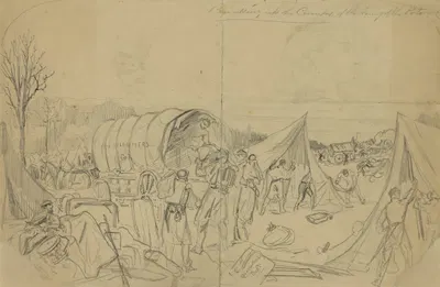 Breaking up the Camps, of the Army of the Potomac by Arthur Lumley, 1863 — digital art print download