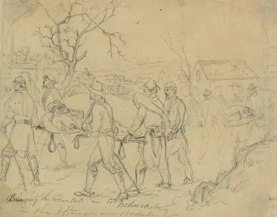 Bringing the wounded into Fredericksburg in the afternoon–of Saturday by Arthur Lumley, 1862 — digital art print download