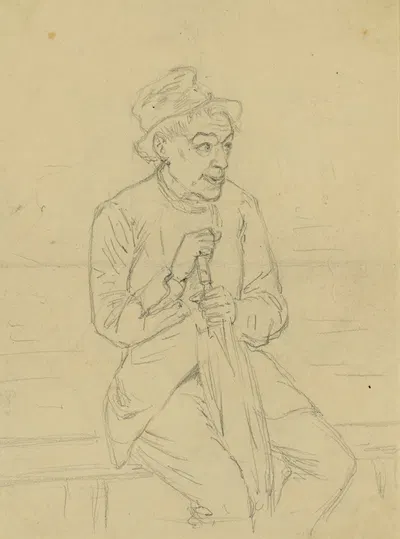 Sketch of a civilian figure by Arthur Lumley, 1860-1865 — digital art print download