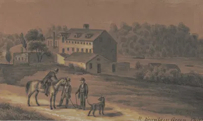 У фонтана Грин, Фила. by Август Кёлльнер, 1869 — digital art print download