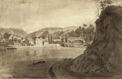 Реки Делавэр и Лихай в Истоне, Пенсильвания by Август Кёлльнер, 1844 — digital art print download