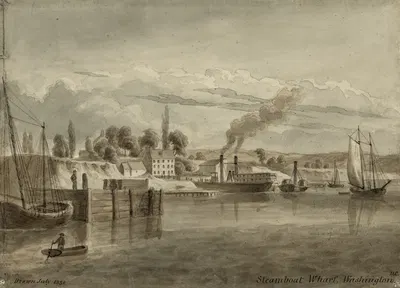 Пристань пароходов, Вашингтон, округ Колумбия by Август Кёлльнер, 1839 — digital art print download